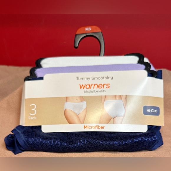 Warners Blissful Benefits 3 Pack Hi Cut Brief Microfiber Mid Waist Women’s Sz M - Picture 1 of 6